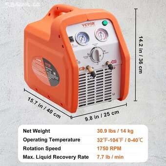 Odsávačka chladiv VEVOR 1 HP vč. A2L - 2