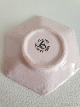 Růžový porcelán růže konvička a talířek Karlovy Vary Alacer - 2