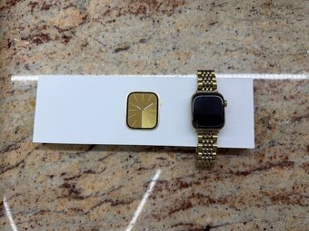 Apple watch 9 cellular zlaté + pásek Burga - 2