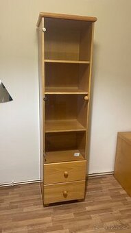 Moderní prosklená skříň dekor BUK - 2