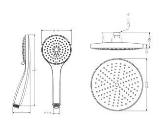 CONCEPT 100 sprchový set s termostatickou baterií - 2