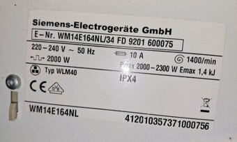 Pračka Siemens iQ300 / Bosch 7KG / 1400 - 2