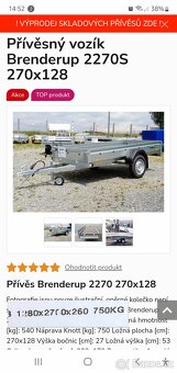 Vlek vozik za auto 750kg 270x128 cm - 2