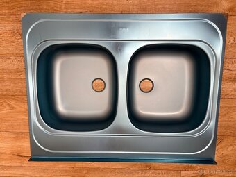 Nerezový dvoudřez Alveus 80/60cm,vsazovací místo linky, NOVÝ - 2