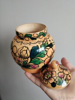 Retro dřevěná dóza / šperkovnice - 2