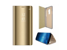 zrcadlové pouzdro + ochranné sklo Redmi note 9S • zlaté - 2