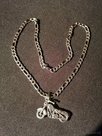 řetízek s přívěskem motorky chopper - chirurgická ocel - 2
