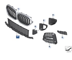 Střední přední mžížka BMW X1 F48 M sport 2019 51118075893 - 2
