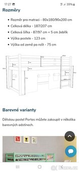 DĚTSKÉ POSTELE zvýšené s bunkrem - 2