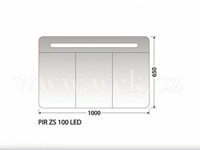 Zrcadlová skříňka 100cm, 3 dvířka (PIR ZS 100 LED) - 2