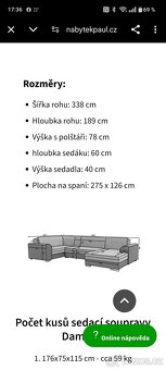Rozkládací sedací souprava do U - 2