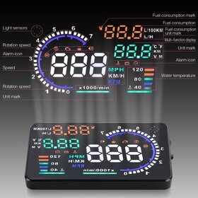 LED Projector OBD Scanner Speed Fuel Warning Alarm Data - 2