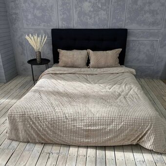 Plyšové povlečení s prostěradlem hnědé - 2