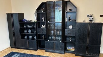 ČERNÁ OBÝVACÍ STĚNA - DŘEVO - MASIV - 2