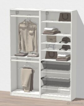 Zrcadlová bílá skříň s posuvnými dveřmi - 2