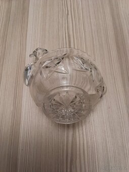 Skleněná broušená miska labuť - 2