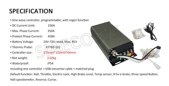 Řídící jednotka Sabvoton SVMC72150 150A V2 s bluetooth - 2