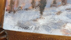 Obraz Ungelt v zimě, olej 20x25, autor Vojtěch Strnad, 1995 - 2