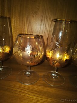Sada 4 zlacených skleniček - 2