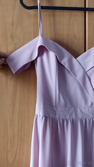 Dlouhé plesové světle růžové šaty, vel. XS - 2