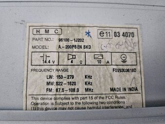 HYUNDAI I20 CD MP3 PLAYER 96100-1J202 A-200PBENSKD - autorád - 2