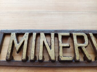 Šlapací šicí stroj Minerva - originální logo firmy, retro - 2