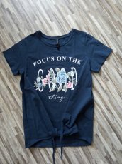 Dámské modré bavlněné tričko - 2