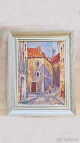 Obraz Kožná ulice olej 40x30 s věnováním - 2