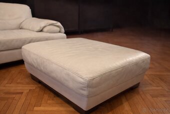 Kožená pohovka, taburet - 2