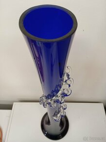 Ručně foukaná váza. Kobalt. 70 cm - 2
