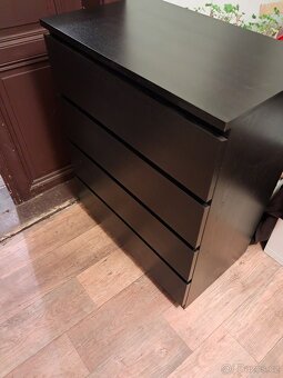 Ikea komoda Malm černá 4 zásuvky - 2