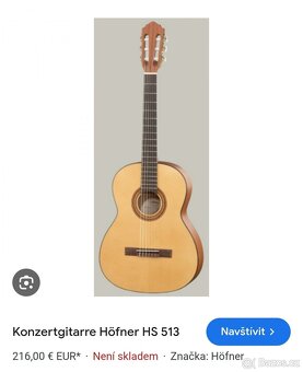 Stará kytara Höfner HS 513. - 2