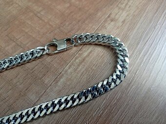 NOVÝ pánský řetízek CUBAN Silver steel š. 8 mm - 2