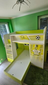 Dětská patrová poschoďová postel palanda fotbal - 2