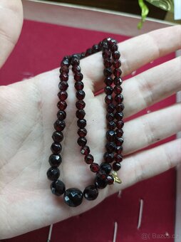 Granátový náhrdelník s náušnicemi (Beiedermeier) - 2