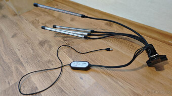 LED lampička s klipem pro pěstování rostlin 4 hlavy - 2