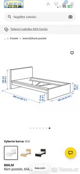 Bílá postel ikea malm - 2
