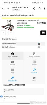 Nosič kol na tažné zařízení - pro 3 kola - 2