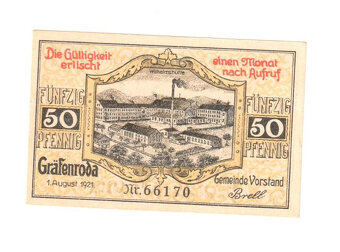 Nouzová bankovna 50 Pfennig - Gräfenroda, 1921 - 2