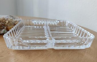 retro servírovací podnos z lisovaného skla - 2