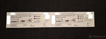 Prodám 2 originální tištěné vstupenky Tribuna T4 na MotoGP - 2