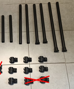 čierne trubky, rúrky, clampy na bicie - 2