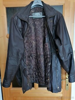 Pánská hnědá kožená bunda XL - 2
