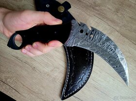 lovecký Damaškový nůž KARAMBIT 23,5 cm ručně vyrobeno - 2