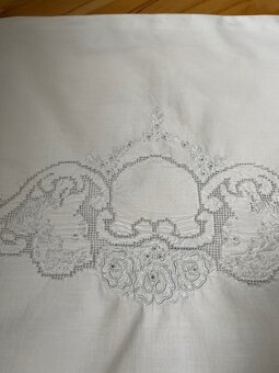 Velmi starý vyšívaný povlak na polštář - 39 x 57 cm - 2