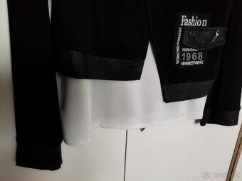 Černá halenka/svetřík zakončený bílou halenkou - 2