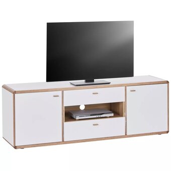 Moderní TV stolek bílá/dub PC 9000 KČ - 2
