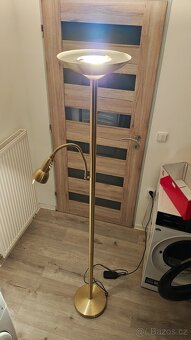 Lampa stojací zlatá dvojitá - 2