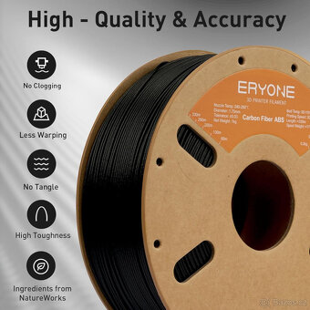 Eryone ABS Carbon Fiber Filament 1kg - černá - 2