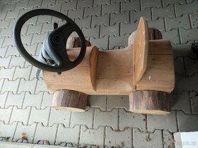 Dětské dřevěné auto - autíčko s volantem - 2